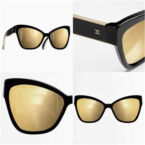 chanel prestige cat eye sunglasses yellow gold 18k|Cat Eye Sunglasses Titanium Light Gold .